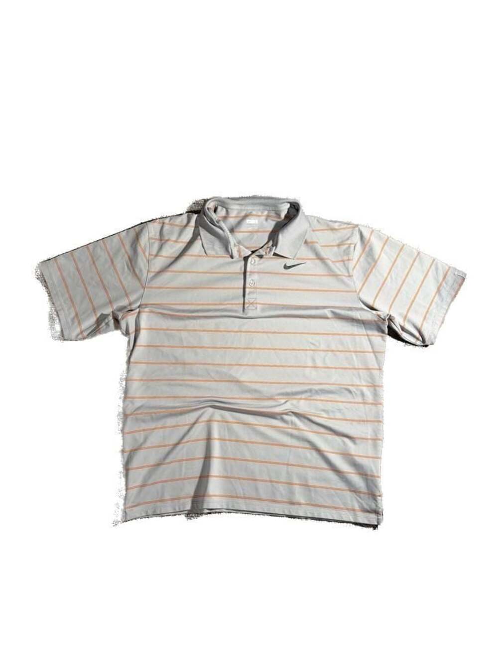 Nike Fit Dry Tennis Polo Shirt‎ Gray Orange Striped Size L
